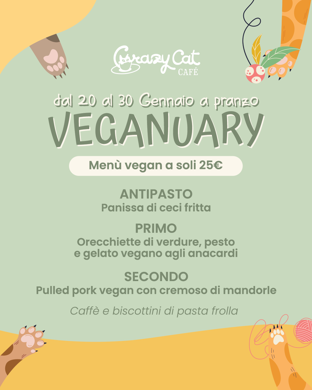 MENÙ SPECIALE VEGANUARY